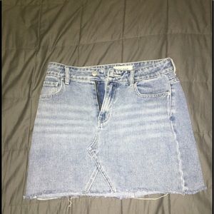 Denim skirt distressed bottom